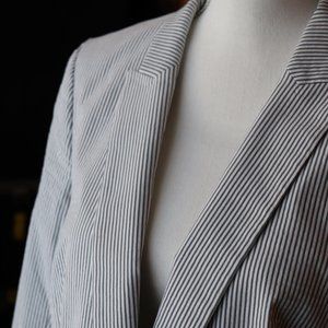 J Crew Gray Seersucker Blazer, Size 12